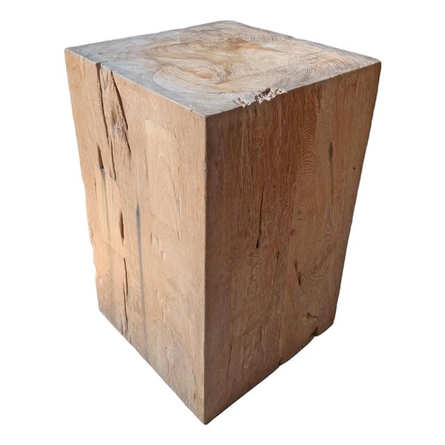 Teak Wood Pedestal Crafted in Java, Indonesia For Sale