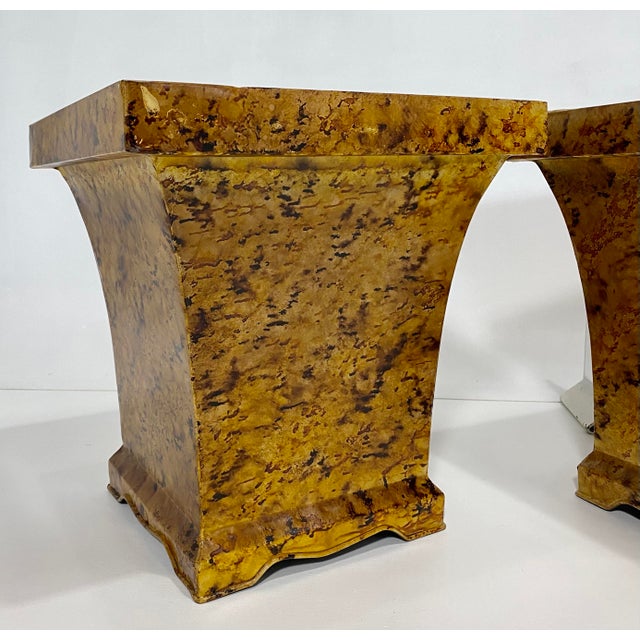 1980’s Pair Faux Tortoise Shell Planters/Cache Pots For Sale In Atlanta - Image 6 of 16