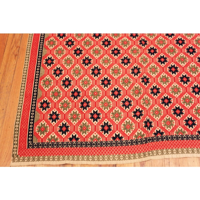 Charming Antique Scandinavian Star Motif Folk Bed Cover Textile, Country of Origin: Scandinavia, Circa Date: 1843