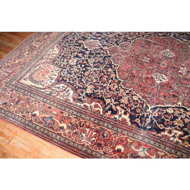 Persian Zabihi Collection 19th Century Persian Sarouk Ferehan Rug - 8'4" x 11'11" For Sale - Image 3 of 12