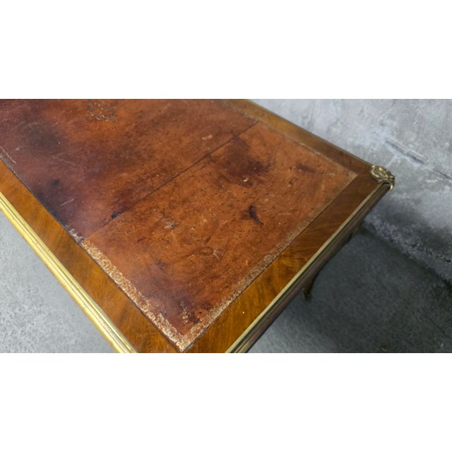 Large Louis XV Style Flat Desk in Mahogany, 1890s For Sale - Image 10 of 18