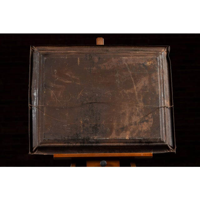 Wood Early 20th Century "Modern Maccabee Temple" Self-Framed Tin Litho Sign For Sale - Image 7 of 8
