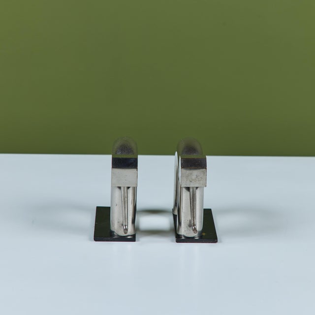 Metal Pair of Chrome Elephant Bookends by Walter von Nessen for Chase USA For Sale - Image 7 of 16
