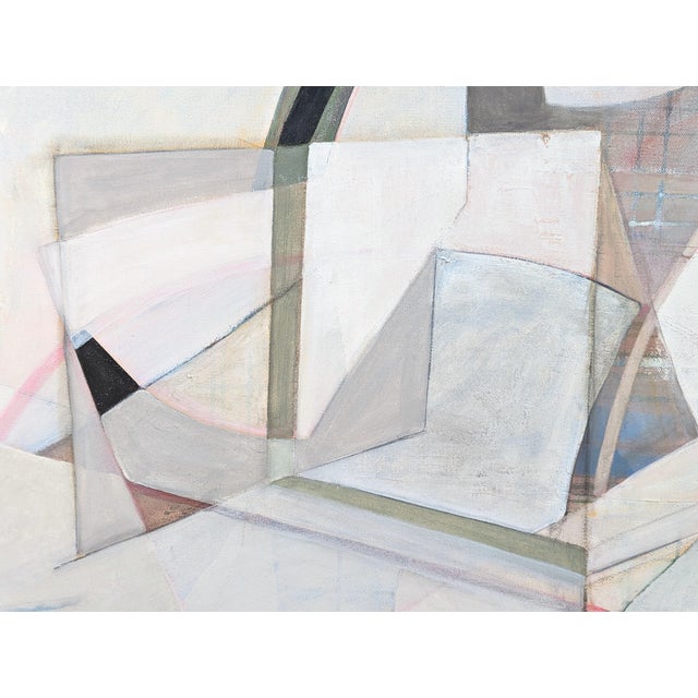 Kristen Anton “G’s Paper City” Contemporary Pastel Peach and Blue Toned Abstract Painting, 2021 For Sale - Image 9 of 11