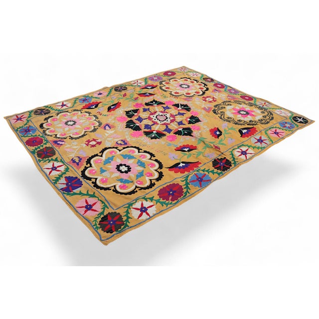 Vintage Hand Embroidered Suzani Wall Hanging, 1920s For Sale - Image 16 of 18