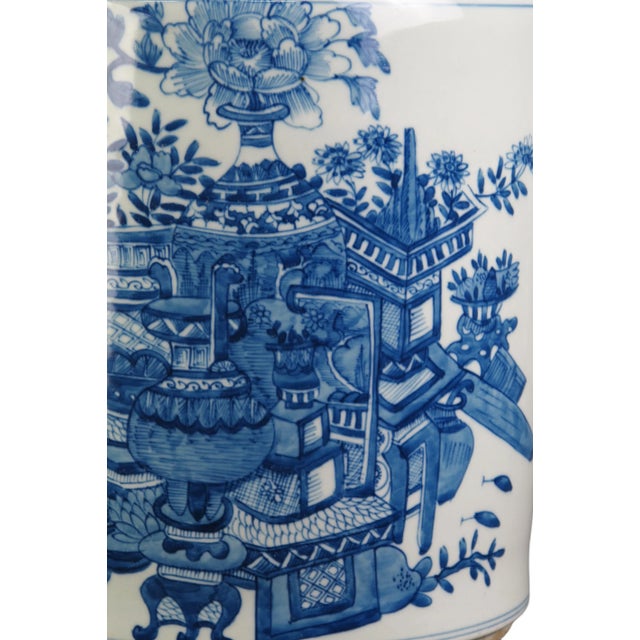 Blue & White Tea Jar For Sale In Greensboro - Image 6 of 8