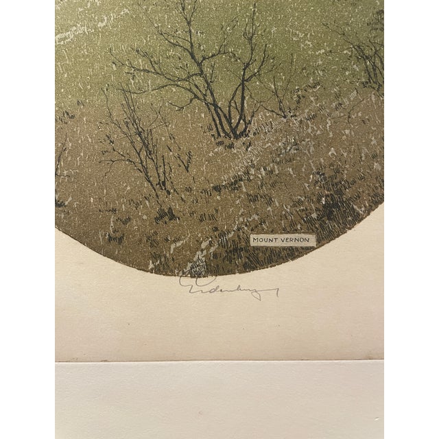 American Josef Eidenburger George Washington's Mount Vernon Color Etching For Sale - Image 3 of 6