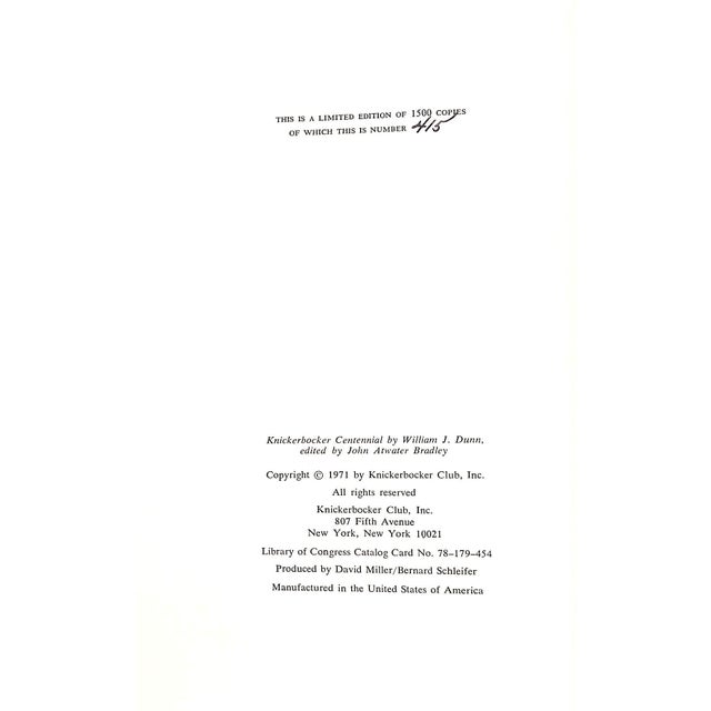 Traditional "Knickerbocker Centennial: An Informal History of the Knickerbocker Club 1871-1971" Bradley, John Atwater [Edited By] For Sale - Image 3 of 11