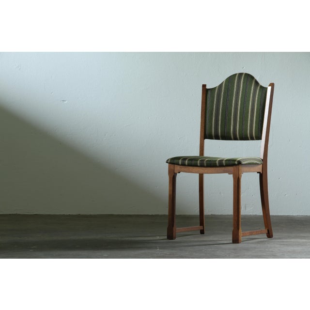 1960s Vintage Baroque Slim Oak Dining Chairs with Upholstered Backs, 1960s, Set of 4 For Sale - Image 5 of 18