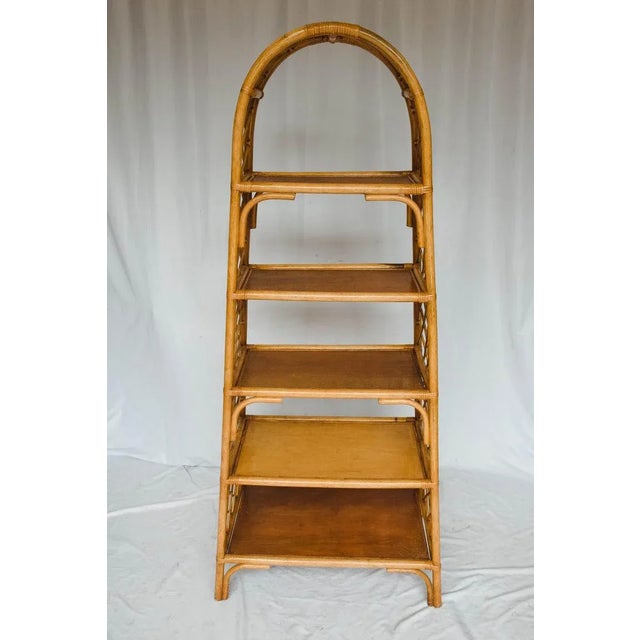 Mid-Century Modern Midcentury Rattan Étagère For Sale - Image 3 of 13