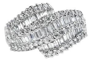 14K White Gold Diamond Cocktail Ring Band (1 3/4 Cttw, H-I Color, SI2-I1 Clarity) - Size 8