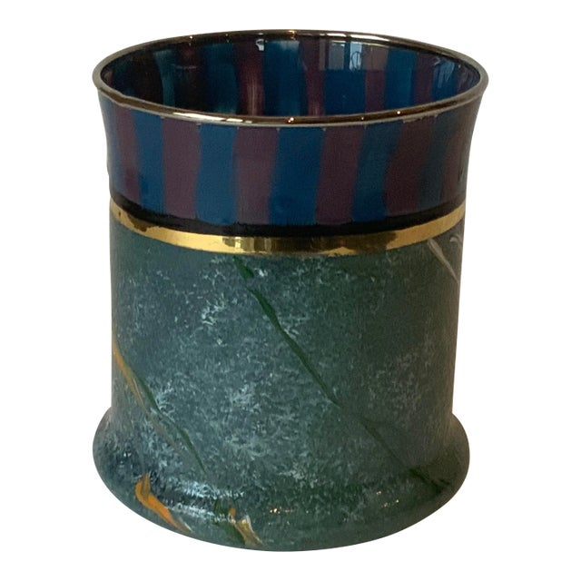 1990s Mackenzie Childs “Cheltenham”pattern Tumbler For Sale