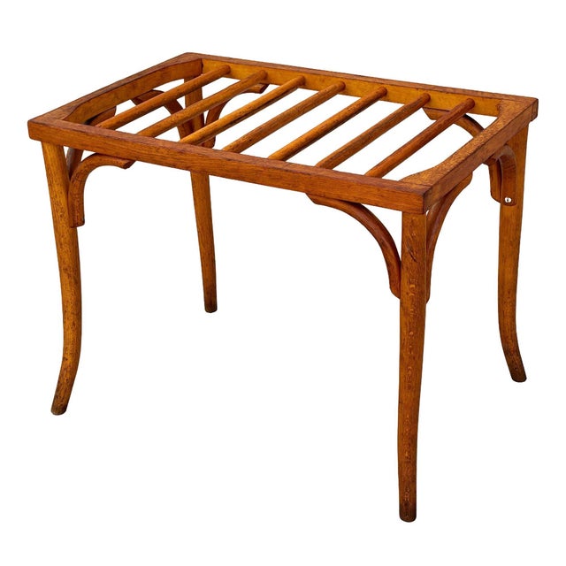Early 20th Century Light Stain Bent Beech Suitcase Baggage Rack For Sale - Image 4 of 7