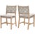 The Costa Taupe &amp; White Rope Mahogany Wood Dining Chair 2PC offers distinctive rope-weave seating crafted from solid...