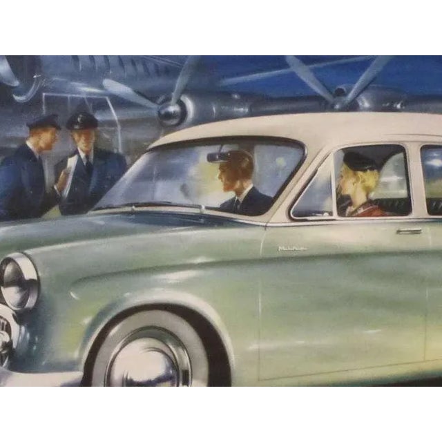 Large English Hillman Car Print, Framed Under Glass For Sale - Image 4 of 11