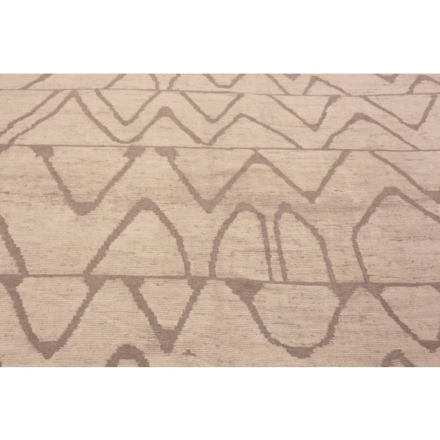 A Versatile and Decorative Oversized Light Ivory Cream Background with Neutral Light Grey Color Tribal Design Modern Area...