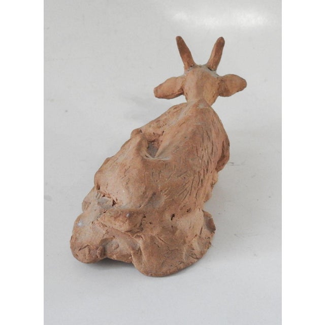 Mid 20th Century Terracotta Clay Goat Sculpture For Sale In Seattle - Image 6 of 9