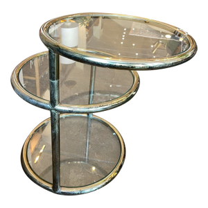 Milo Baughman Two Tiered Chrome Side Table