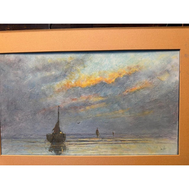 Niek van der Plas, Dane Katwijk Fishing Boat, 1990, Oil Painting on Canvas, Framed For Sale - Image 7 of 11