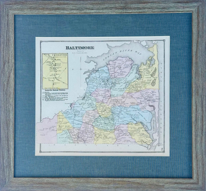 Baltimore Hundred in Sussex County, Delaware, Print From Beer's & Pomeroy, Framed