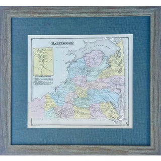 Baltimore Hundred Sussex County Delaware Map | Bethany & Rehoboth Beach | Reproduction From Beers & Pomeroy | Custom Framed For Sale