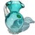 Mid-Century Modern Barbini Murano Label Vintage Aqua Blue Gold Fleck Handle Italian Art Glass Pitcher Flower Vase For Sale - Image 3 of 5