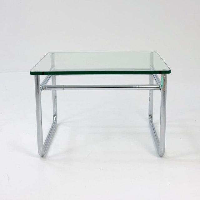 Mid-Century Bauhaus Coffee Table Chrome and Glass, France, 1980s For Sale - Image 4 of 11