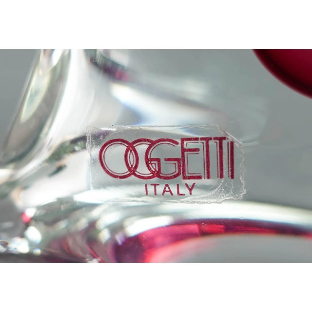 Glass Mid 20th Century Luigi Onesto Signed Oggetti Murano Italy Sommerso Glass Decanter Perfume Bottle For Sale - Image 7 of 10