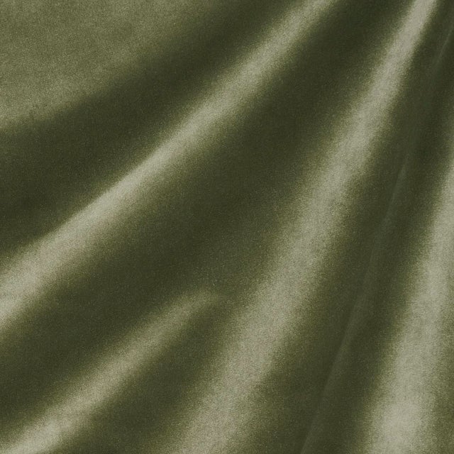 SAMPLE - Schumacher Alistair Indoor/Outdoor Velvet Fabric In Olive For Sale