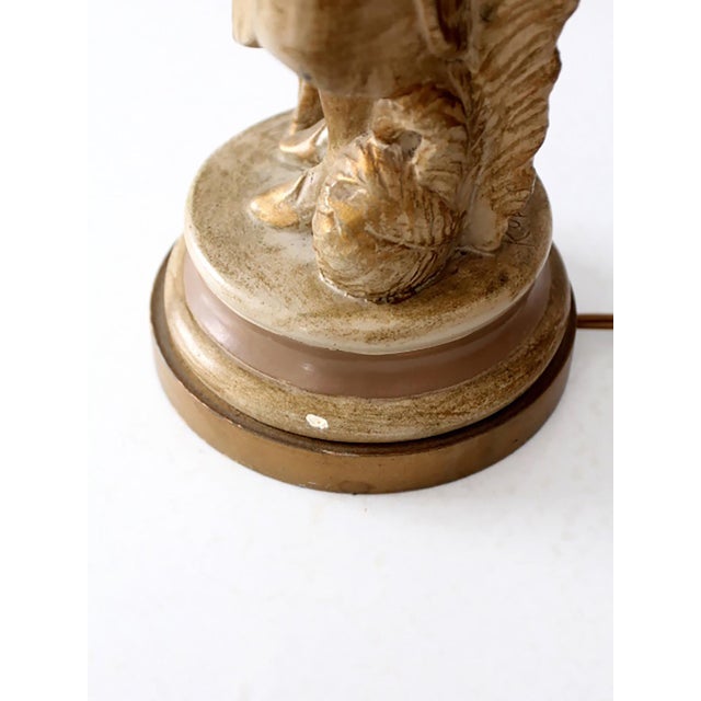 Wood Vintage Pastoral Figurative Gilt Table Lamp For Sale - Image 7 of 7
