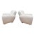 Pair of Vintage White Leather Ralph Lauren Club Chairs For Sale