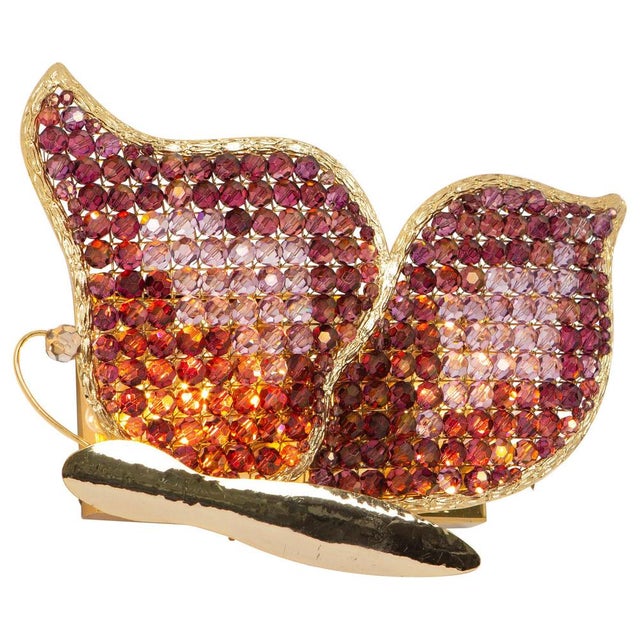 Red Butterfly Sconce Faceted Crystal Glass from Palwa, 1970s For Sale - Image 8 of 8