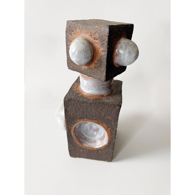 Mid-Century Modern 1960s Cubist Stoneware Vessel For Sale - Image 3 of 3