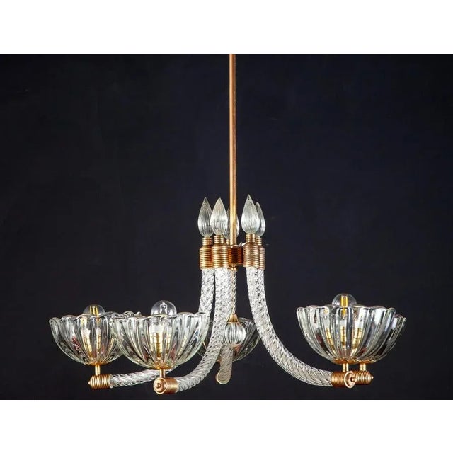 1940s Italian Art Deco Chandelier from Barovier & Toso, 1940s For Sale - Image 5 of 15