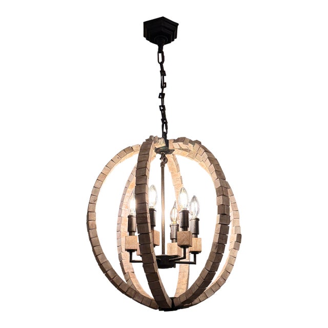Anthem Wooden Orb Chandelier For Sale