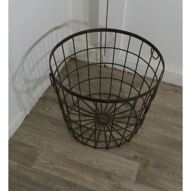 Brown Vintage Industrial Iron Log Basket, 1920s For Sale - Image 8 of 8
