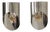 Large Polished Metal Wall Sconces, 1970s, Set of 2 For Sale