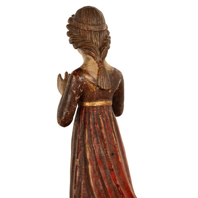 Antique Italian 15th Century Carved Wood Hand-Painted Madonna Statue Vecchietta 1460 For Sale - Image 16 of 18