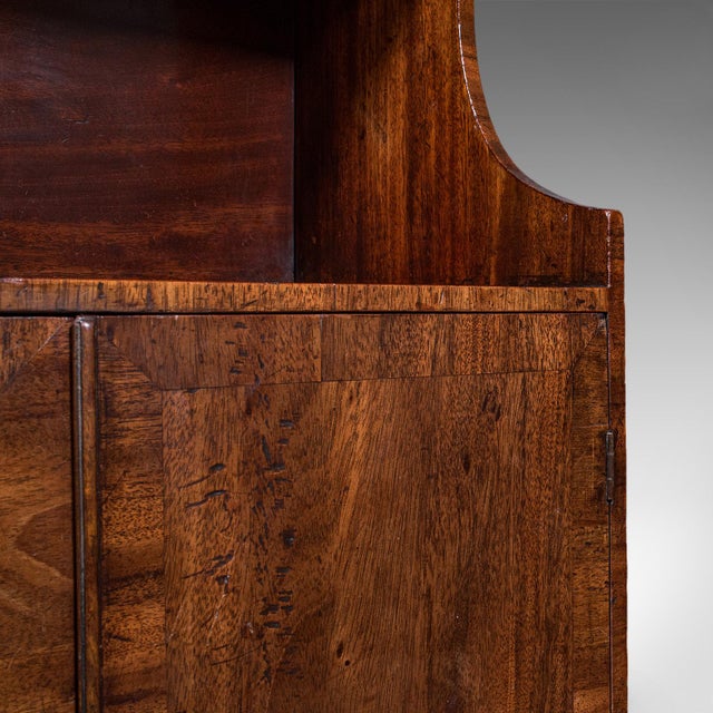Brown Antique Waterfall Bookcase, English, Petite Chiffonier, Cupboard, Georgian, 1800 For Sale - Image 8 of 10
