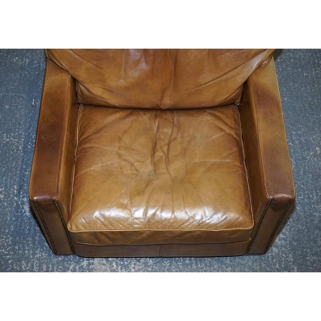Tan Leather Armchairs by Timothy Oulton Viscount For Sale - Image 15 of 18