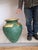 Large Vintage Tuscan Style Green and Gilt Terracotta Amphora Floor Vase, 1980s For Sale - Image 3 of 14