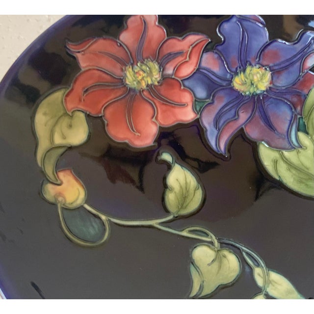 Moorcroft Pottery Footed Bowl “Clematis” Pattern For Sale In Naples, FL - Image 6 of 7