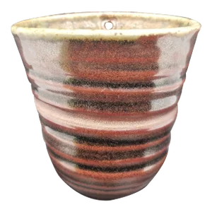 Vintage Hand Thrown With Luster Glaze Ceramic Wall Pocket