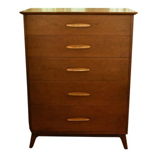 1950s Heritage Henredon - Vintage Mid-Century Modern Walnut Chest of Drawers For Sale