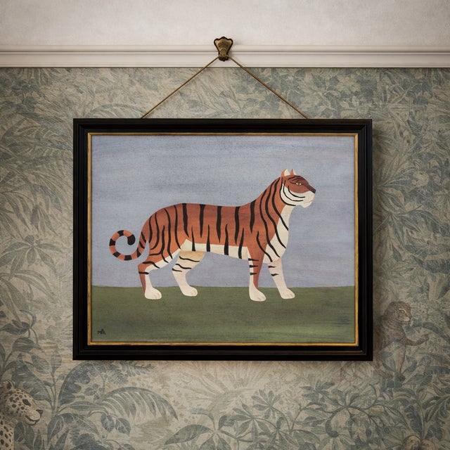 Early 21st Century Matt Rix, Bengal Tiger Facing Right, 2000s, Discarded Household Paint on Board For Sale - Image 5 of 12