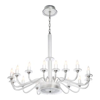 Mid-Century Modern Classical Hand-Blown Murano Glass 16-Arm Chandelier For Sale