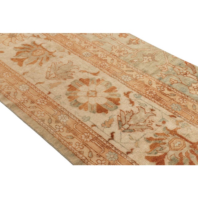 Rug & Kilim Rug & Kilim’s Sultanabad Style Runner in Blue With Orange Floral Pattern For Sale - Image 4 of 7