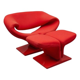 1960s "Ribbon" Lounge Chair and Ottoman by Pierre Paulin for Artifort For Sale