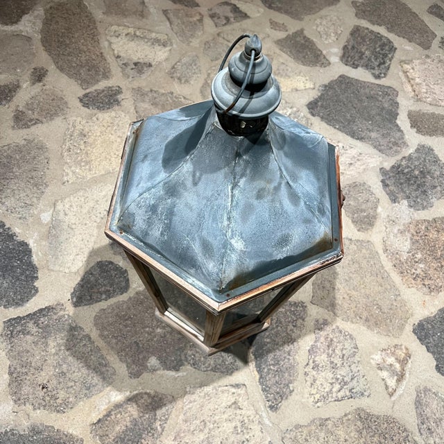 Wood French Rustic Antique Wood Candle Lantern For Sale - Image 7 of 9