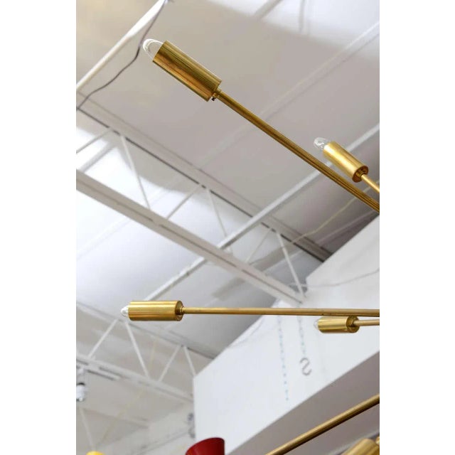 Metal Stilnovo 24 Arm Brass Sputnik Chandelier For Sale - Image 7 of 10